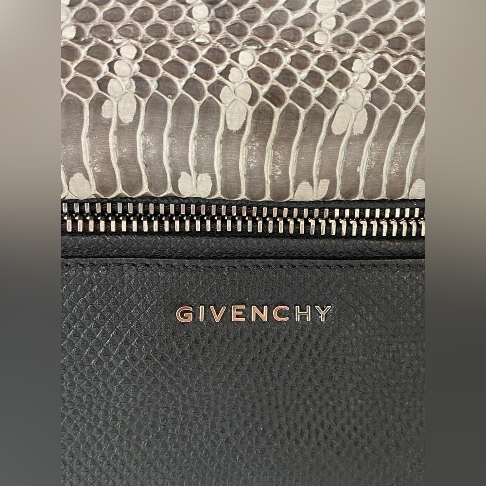 Givenchy Large Pandora Grey Water-snake and Blue and Black Python Bag - Picture 7 of 8
